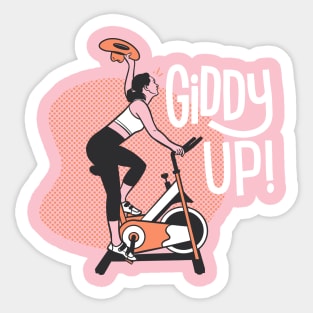 Spin Class Cowgirl Sticker
